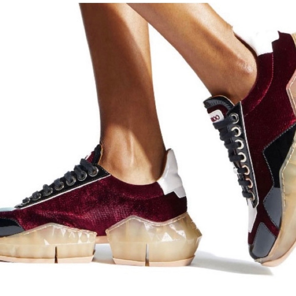 JIMMY CHOO SNEAKERS! Like new ! 37! Stylish Burgundy and Black Sneakers